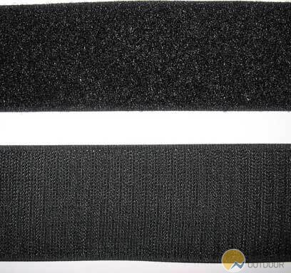 Ommeltava nukka tai koukku tarranauha 100 mm, Koukkupuoli, Musta