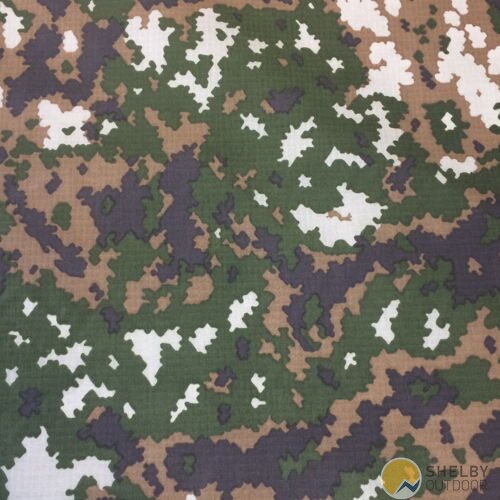 Puuvillapolyesteri M05 Maastokuvio, 235 g/m², DWR-käsitelty, M05 Pakkaskuvio (7339)